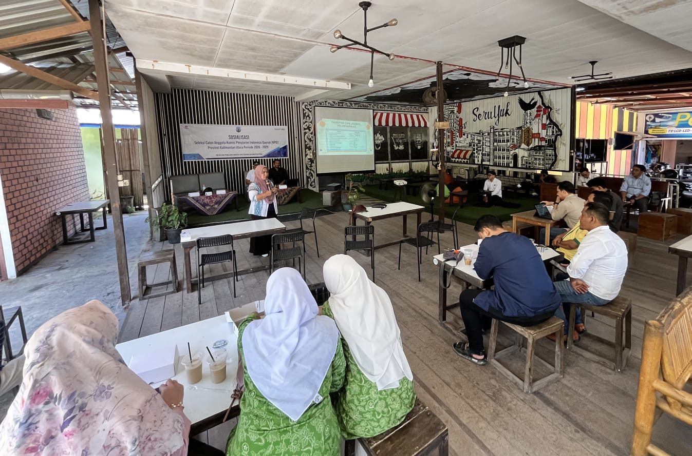 SOSIALISASI: Timsel lakukan sosialisasi terkait pendaftaran calon anggota KPID Kaltara. (FAISAL/HRK)