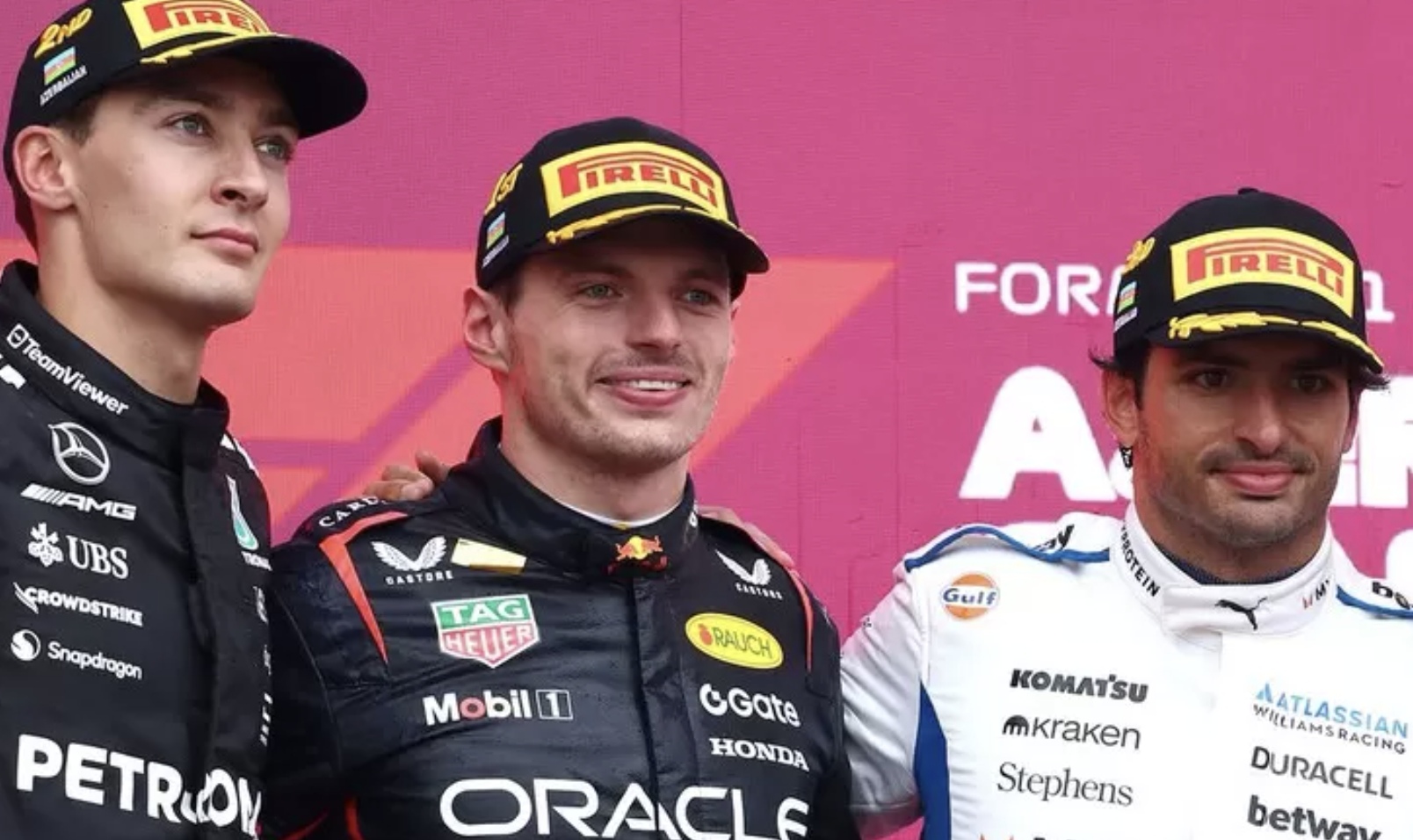 George Russell, Max Verstappen dan Carlos Sainz. (Instagram @f1)  