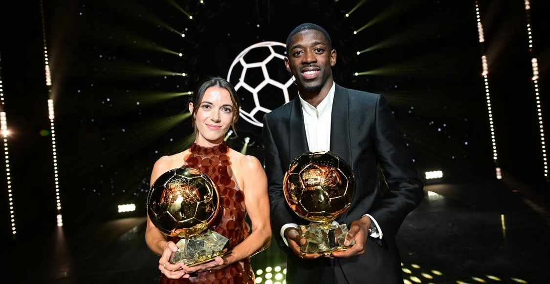 Aitana Bonmati dan Ousmane Dembele (Instagram @ballondorofficial)