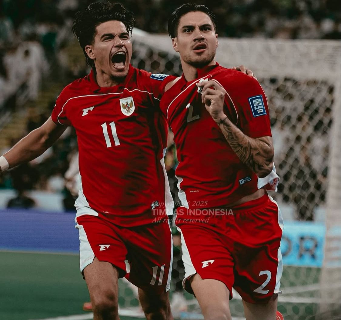 Kevin Diks borong dua gol Timnas Indonesia ke gawang Arab Saudi. (Timnas Indonesia)