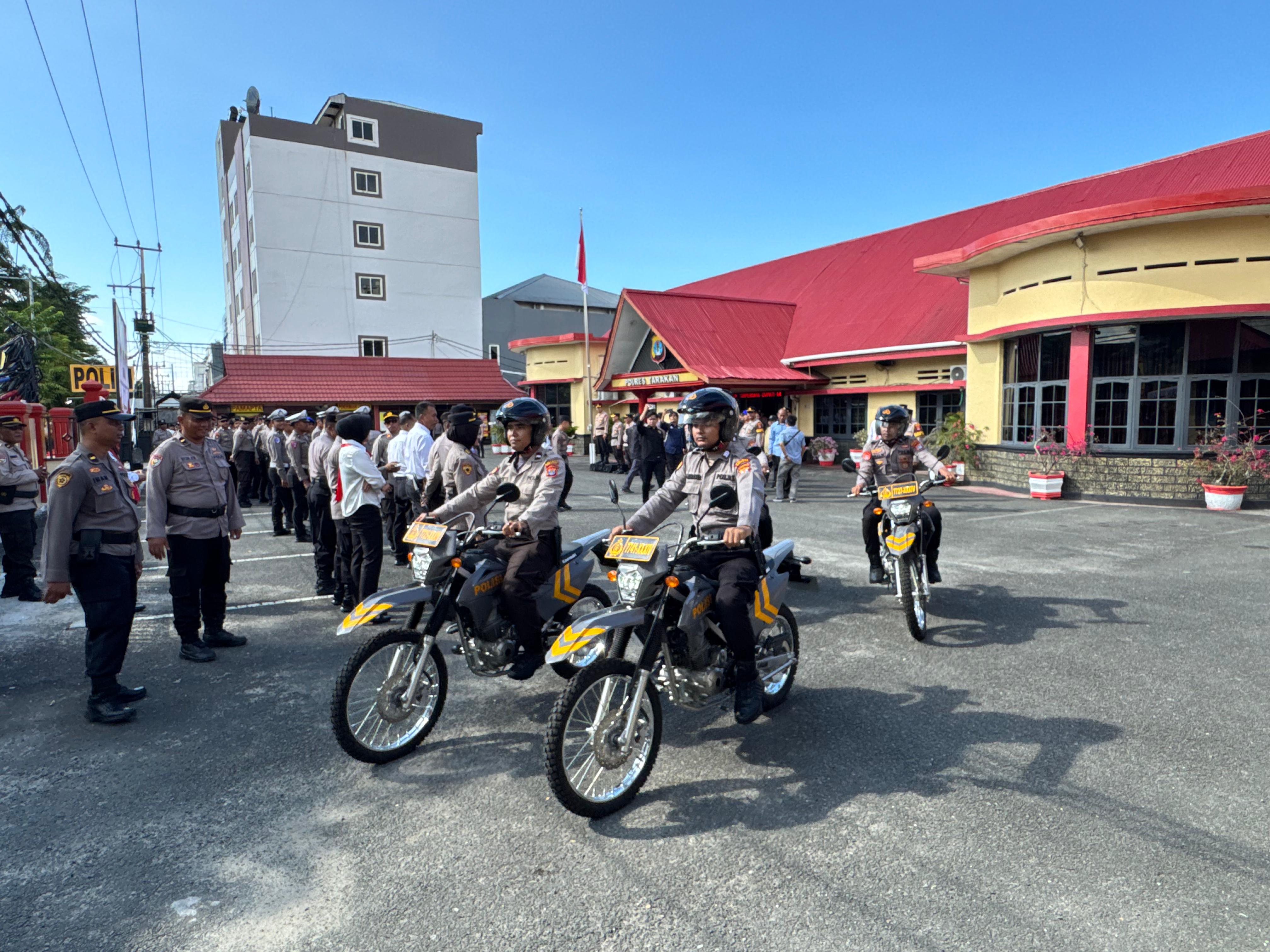 UNIT PAMAPTA: Sarana berupa sepeda motor perkuat kinerja SPKT Polres Tarakan dan jajarannya, Selasa (21/10). (SEPTIAN ASMADI/HRK)