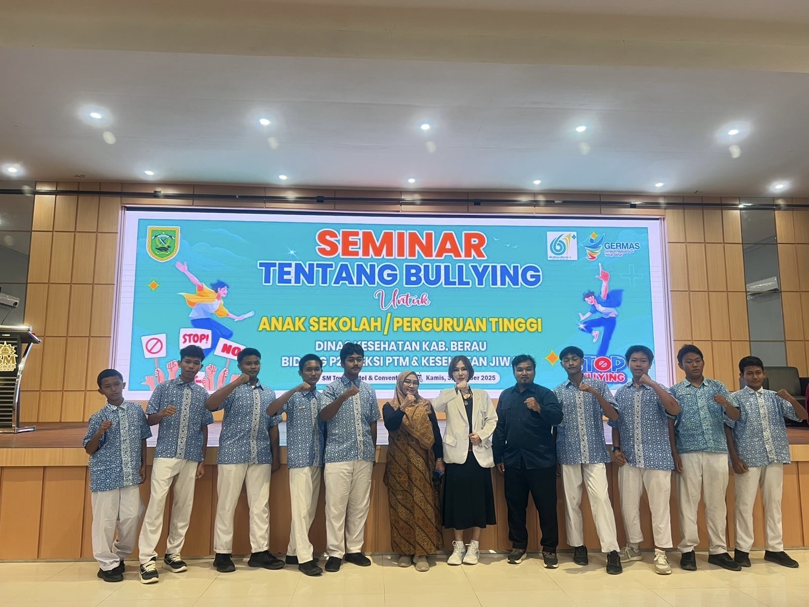SEMINAR: Dinkes Berau menggelar seminar tentang bullying meningkatkan kesadaran pelajar agar mampu mencegah, mengenali, dan mengatasi perundungan yang berdampak pada gangguan jiwa. (IZZA/BP)