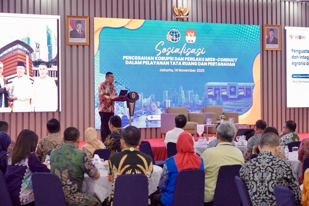 TRANSPARAN: Wamen ATR/BPN Ossy Dermawan mengingatkan agar pelayanan pertanahan berlangsung transparan, terukur dan konsisten sesuai ketentuan yang berlaku. (ATR/BPN UNTUK BP)
