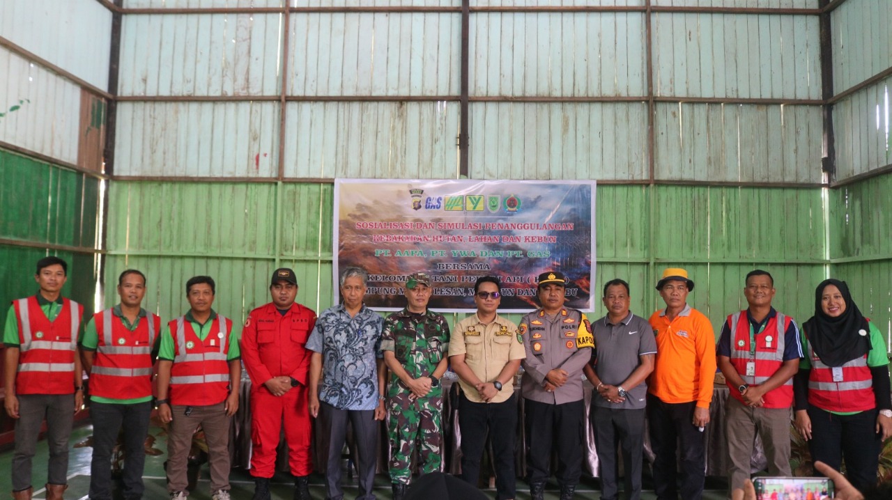 MATERI: Sosialisasi dan pelatihan pencegahan dan pengendalian Karhutla PT Anugerah Agung Prima Abadi Kelompok Tani Peduli Api di tiga desa di Kecamatan Kelay. (PT AAPA UNTUK BERAU POST)