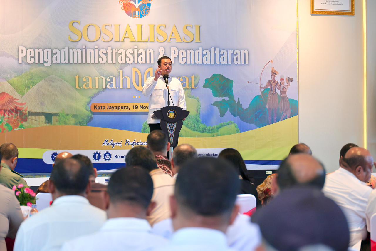 HAK ADAT: Menteri ATR/BPN Nusron Wahid menegaskan pendaftaran tanah ulayat adalah mekanisme perlindungan hak adat, bukan bentuk pengambilalihan oleh negara. (ATR/BPN)