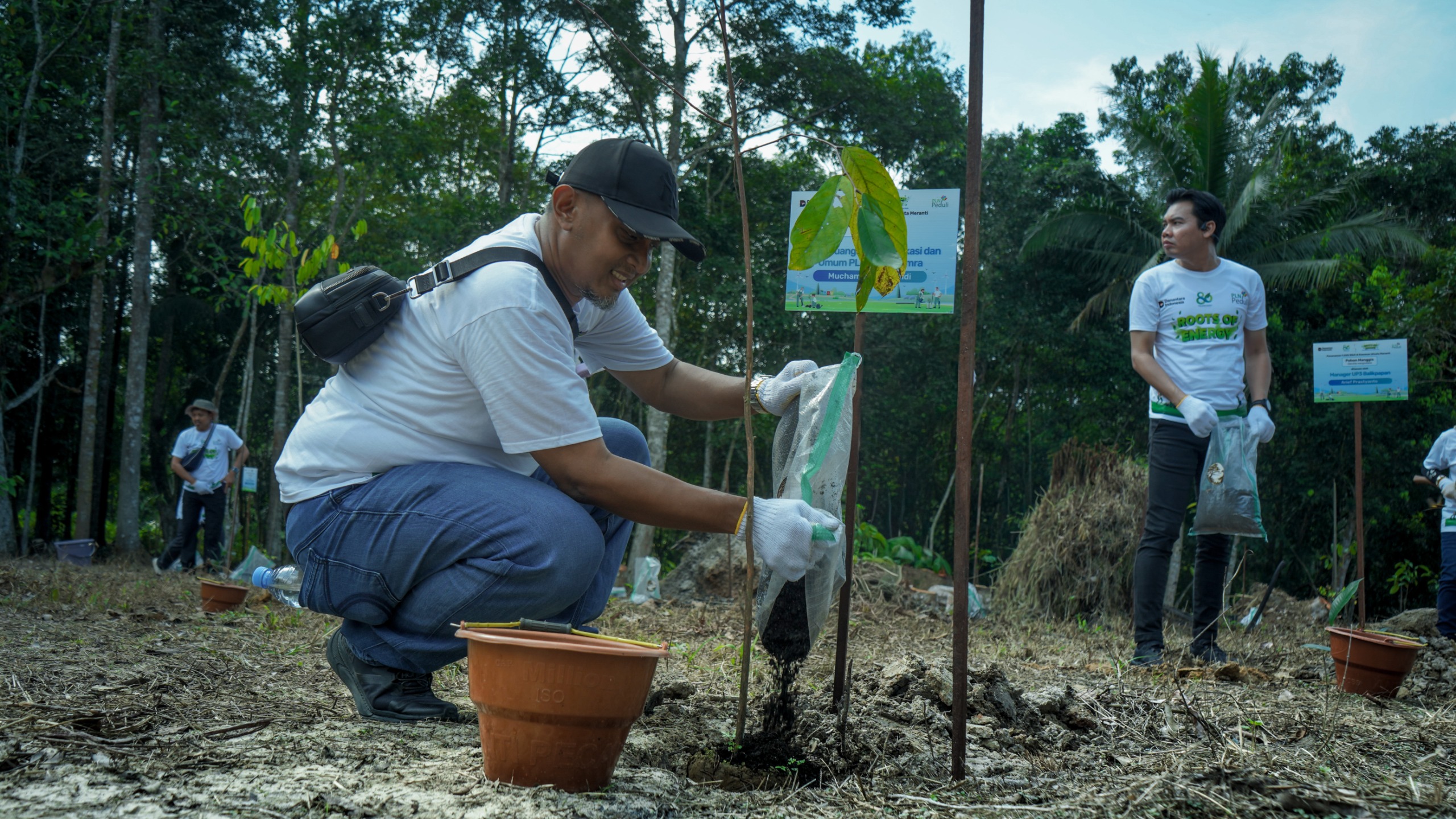 PENANAMAN POHON: PLN Grup di Balikpapan memperingati hari Menanam Pohon Indonesia dengan menanam bibit sebanyak 1.500 di kawasan Wisata Meranti. (PLN UID KALTIMRA)