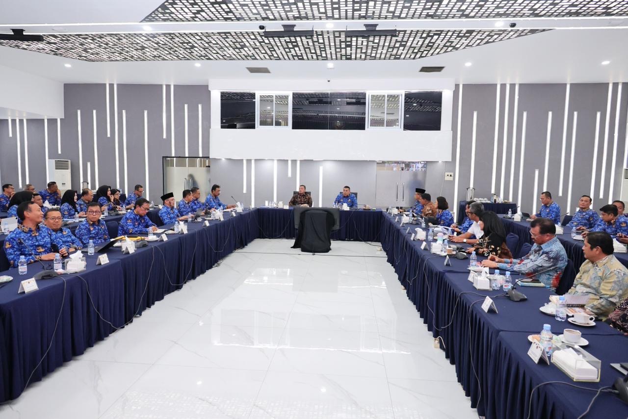 RAPIM: Kementerian ATR/BPN menggelar rapim yang fokus membahas langkah percepatan penyelesaian berkas layanan pertanahan. (ATR/BPN)
