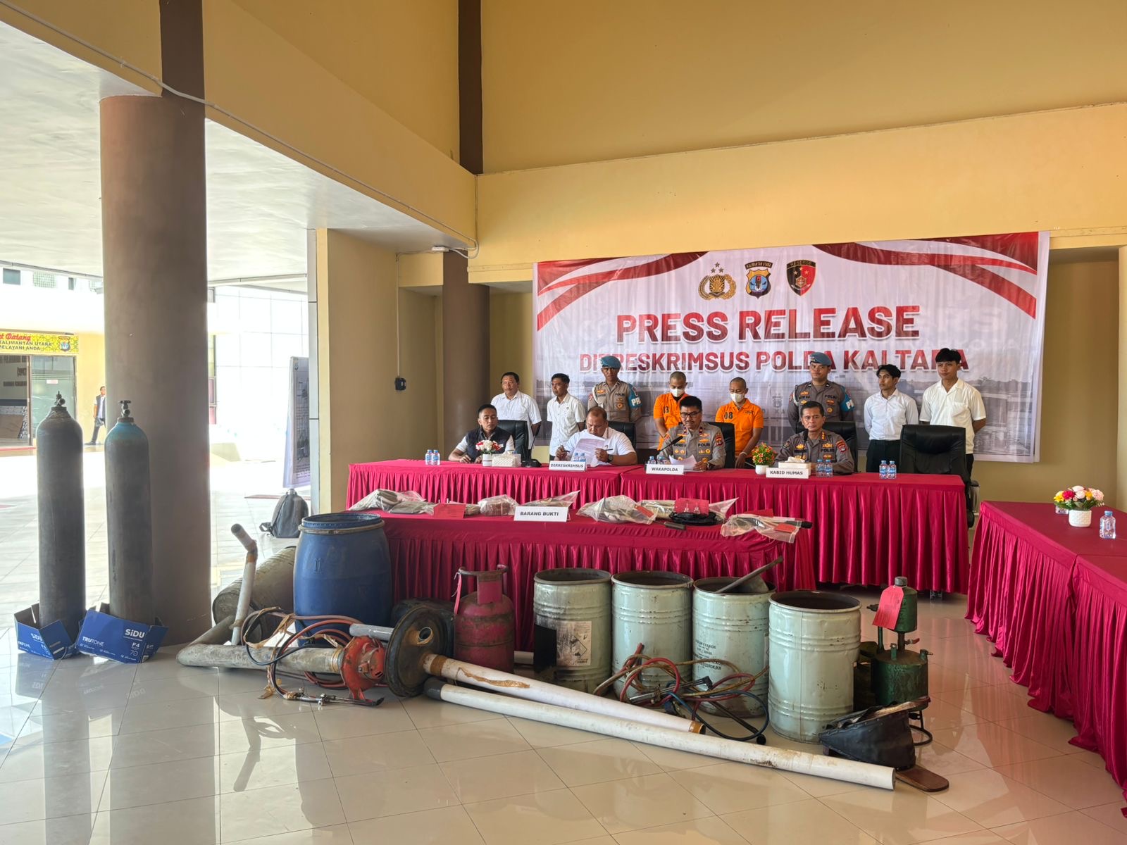 UNGKAP KASUS: Pengungkapan praktik pertambangan emas tanpa izin di wilayah Kabupaten Bulungan berhasil dilakukan Ditreskrimsus) Polda Kaltara. (FAISAL/HRK)