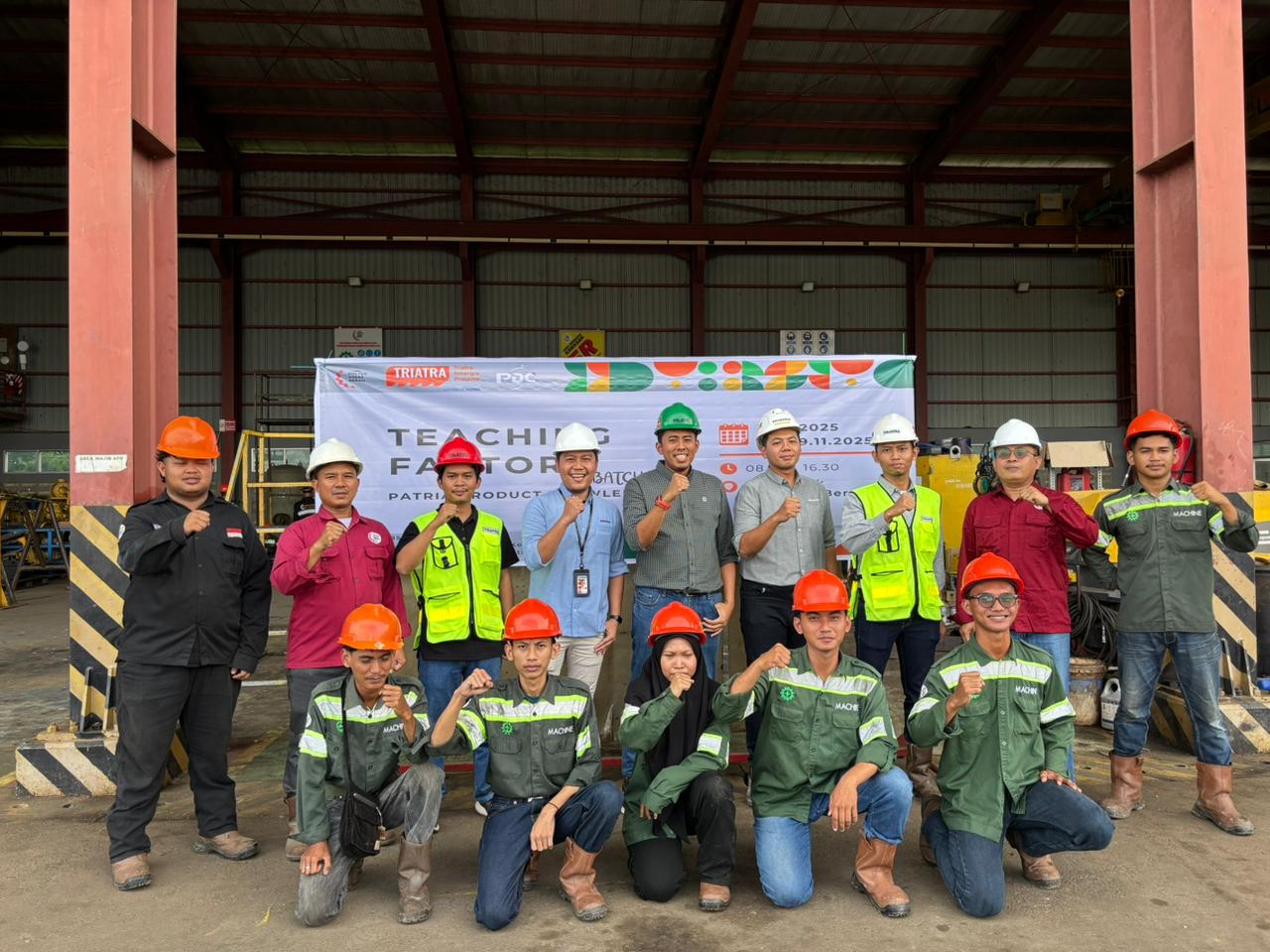 KERJASAMA: PT Triatra Sinergia Pratama site Tanjung Redeb, bekerjasama dengan PDC Patria UTPE melaksanakan Teaching Factory di Politeknik Sinar Mas Berau Coal. (BERAU POST)
