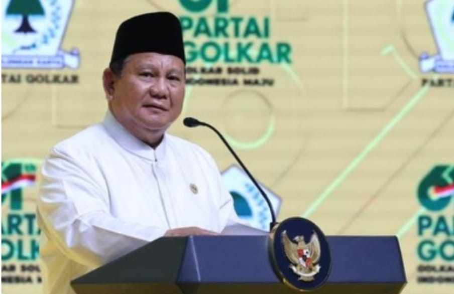 Presiden Prabowo menyinggung soal swasembada pangan dan energi, termasuk keuntungan sawit saat pidato di HUT Partai Golkar. (Instagram/presidenrepublikindonesia)