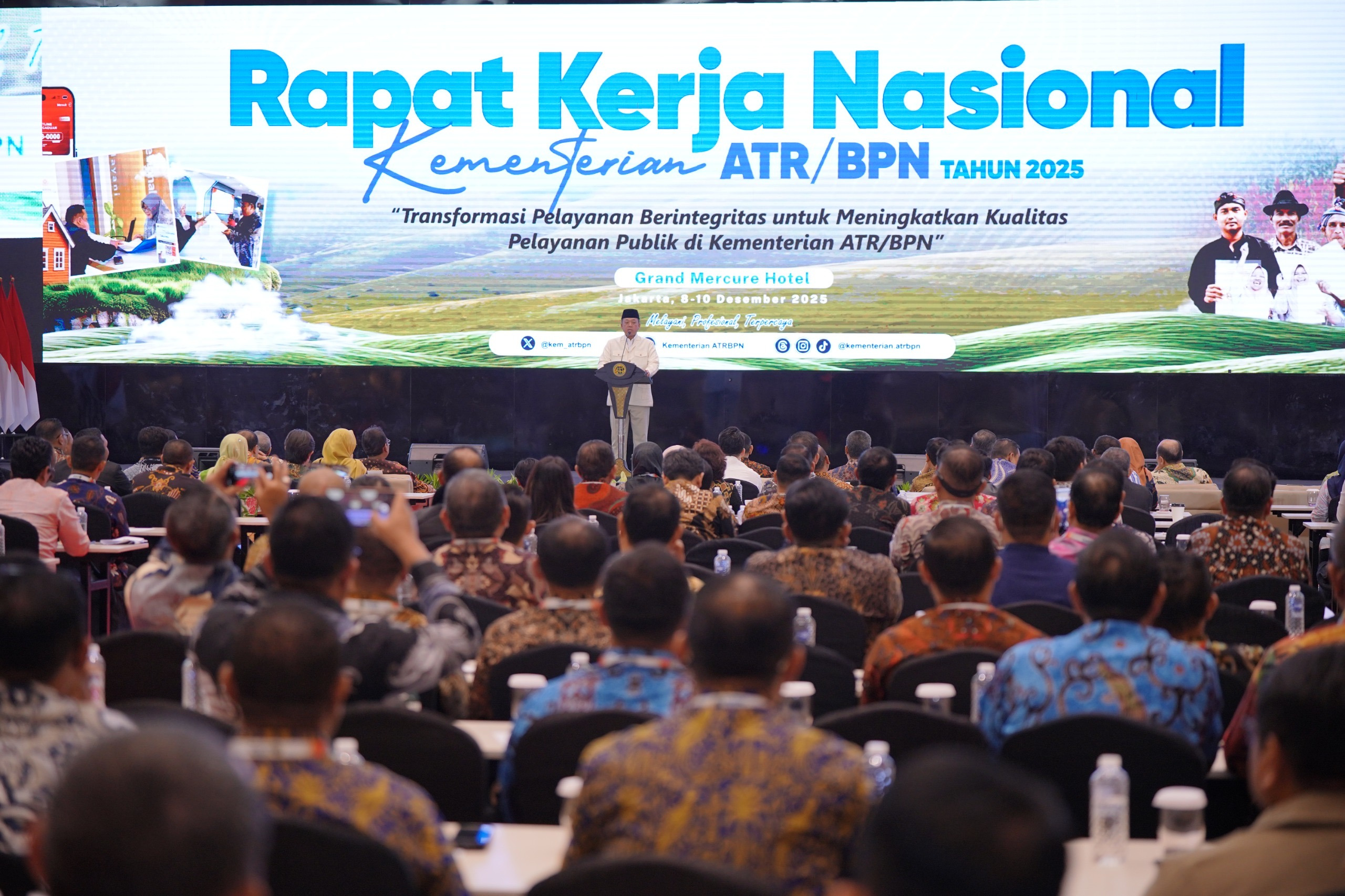 RAKERNAS: Menteri ATR/BPN membuka rapat kerja nasional sekaligus memberikan instruksi memanfaatkan momen ini untuk menghasilkan keputusan yang optimal. (ATR/BPN)