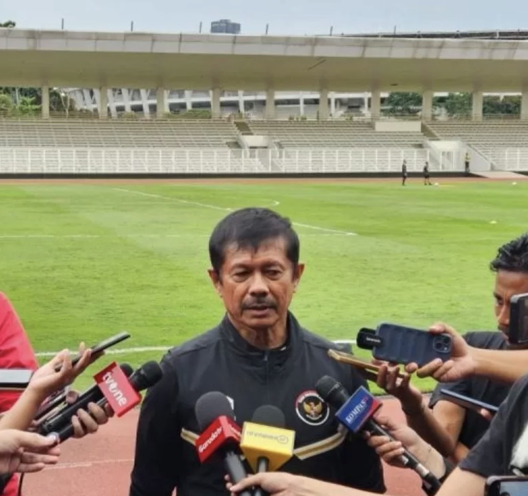Pelatih timnas Indonesia U-22 Indra Sjafri. (Rauf Adipati/Antara)