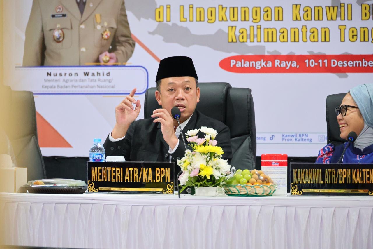 PEMBENAHAN: Menteri ATR/BPN Nusron Wahid meminta jajaran pertahanan untuk melakukan pembenahan agar dapat update seiring perkembangan zaman. (ATR/BPN)