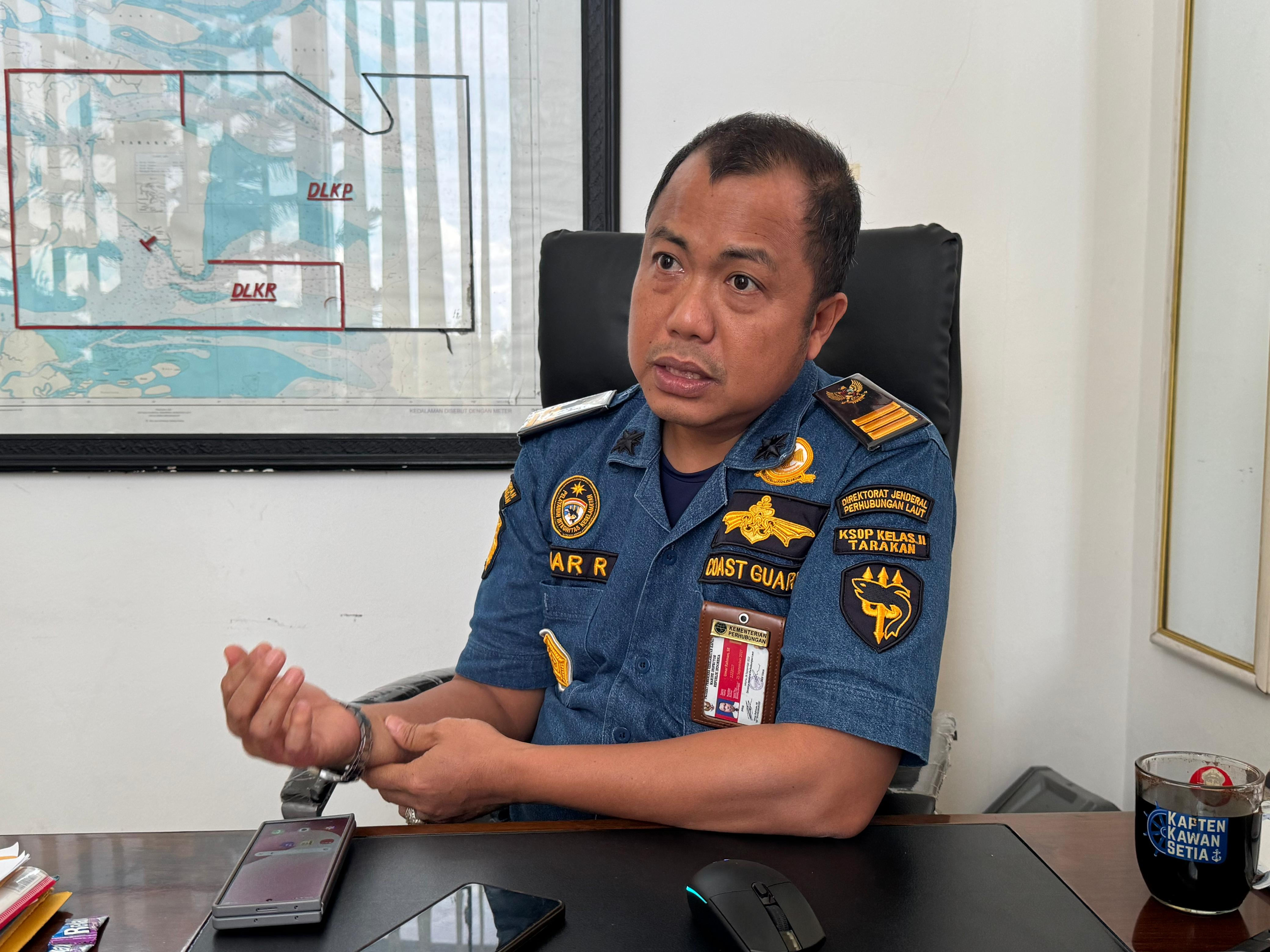 Kepala Seksi Lalu Lintas Angkutan Laut dan Usaha Kepelabuhanan KSOP Tarakan Capt Umar Rahman. (SEPTIAN ASMADI/HRK)