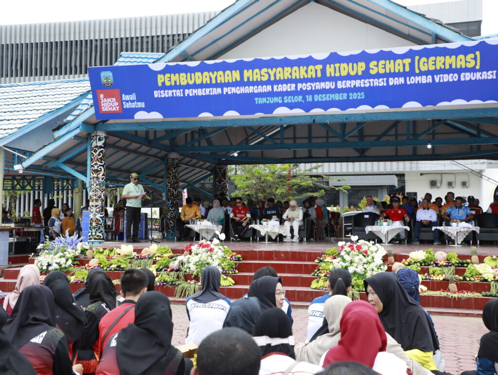 GERMAS: Gubernur Kaltara Zainal A. Paliwang membuka kegiatan Pembudayaan GERMAS dirangkaikan pemberian penghargaan kader Posyandu berprestasi dan Lomba Video Edukasi. (DKISP KALTARA)