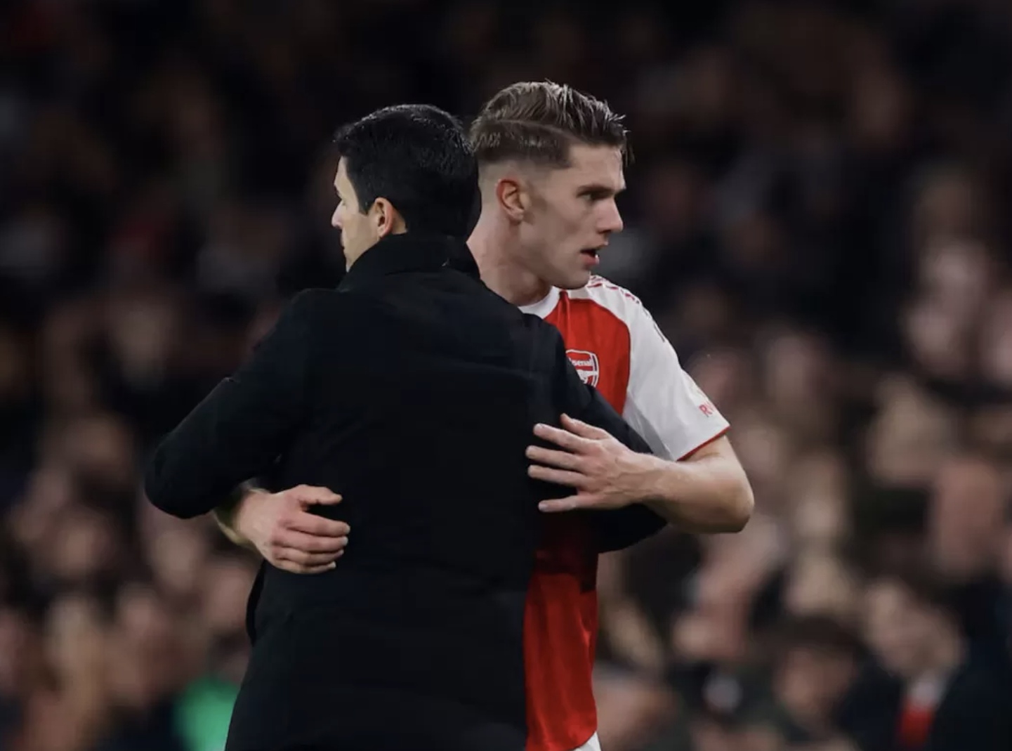 Mikel Arteta dan Viktor Gyokeres. (Action Images via Reuters/Andrew Couldridge)