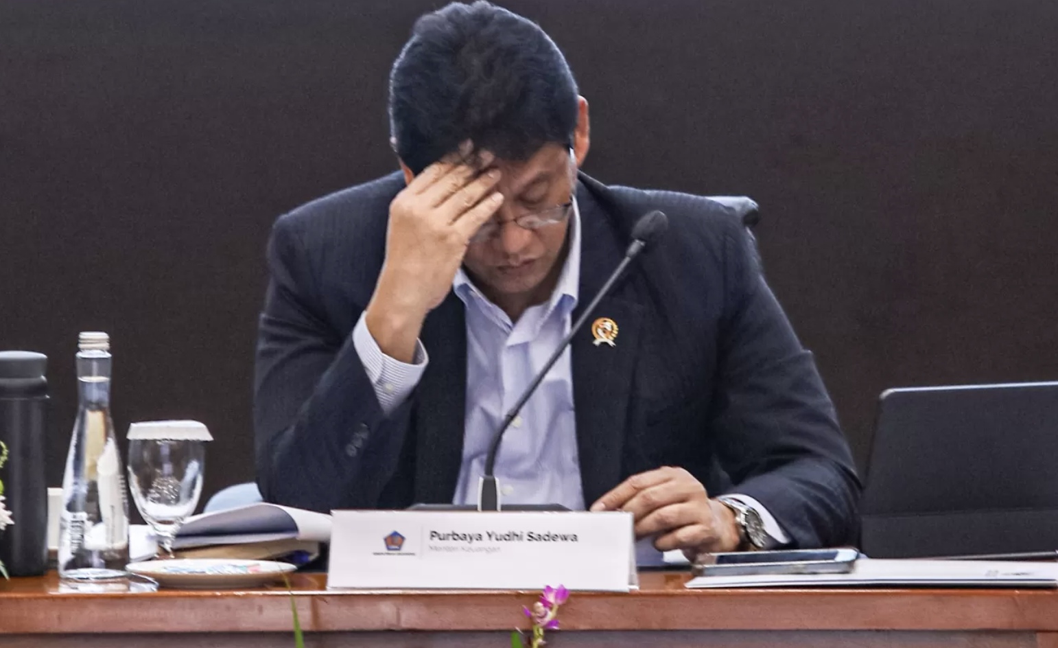 Menteri Keuangan Purbaya Yudhi Sadewa memberikan paparan pada konferensi pers APBN KiTA di Jakarta, Kamis (18/12/2025).(Salman Toyibi/Jawa Pos)