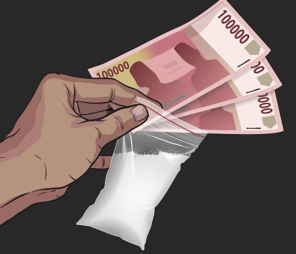 Ilustrasi transaksi narkoba. (Freepik)