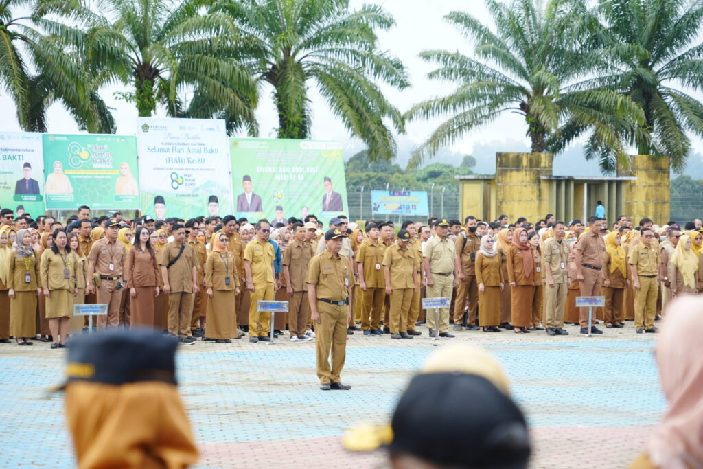 APEL RUTIN: Seluruh ASN lingkup Pemprov Kaltara untuk selalu mengevaluasi kinerja agar bisa menjadi lebih baik. (DKISP KALTARA)