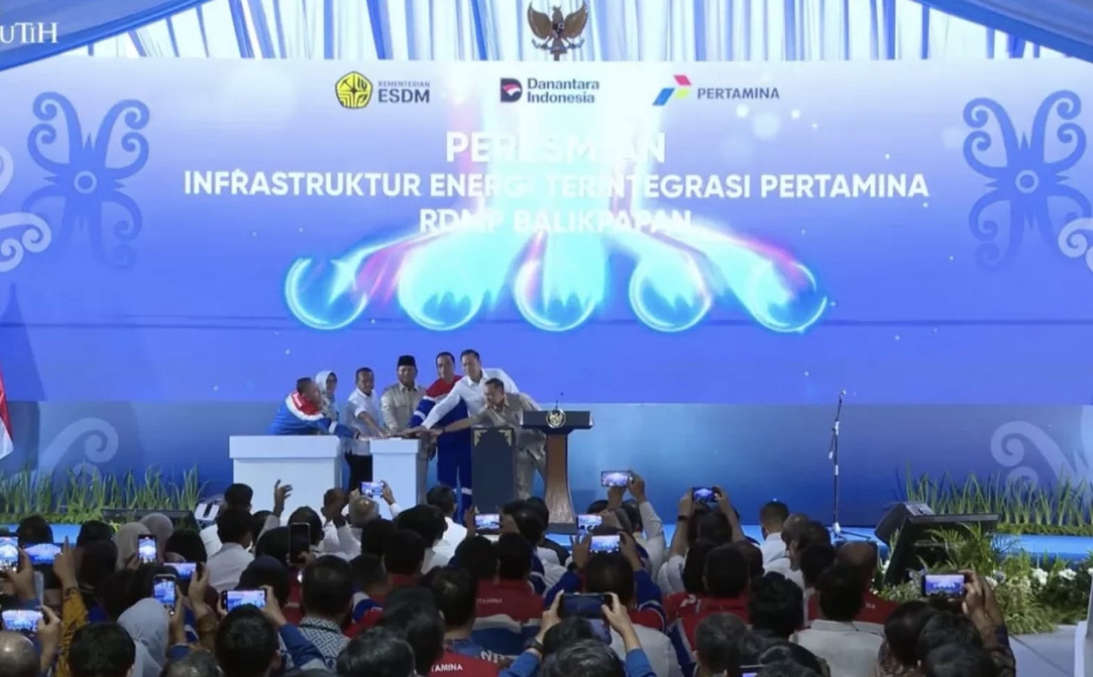Presiden Prabowo Subianto meresmikan RDMP Kilang Pertamina Balikpapan, Senin (12/1) sore. (Istimewa)