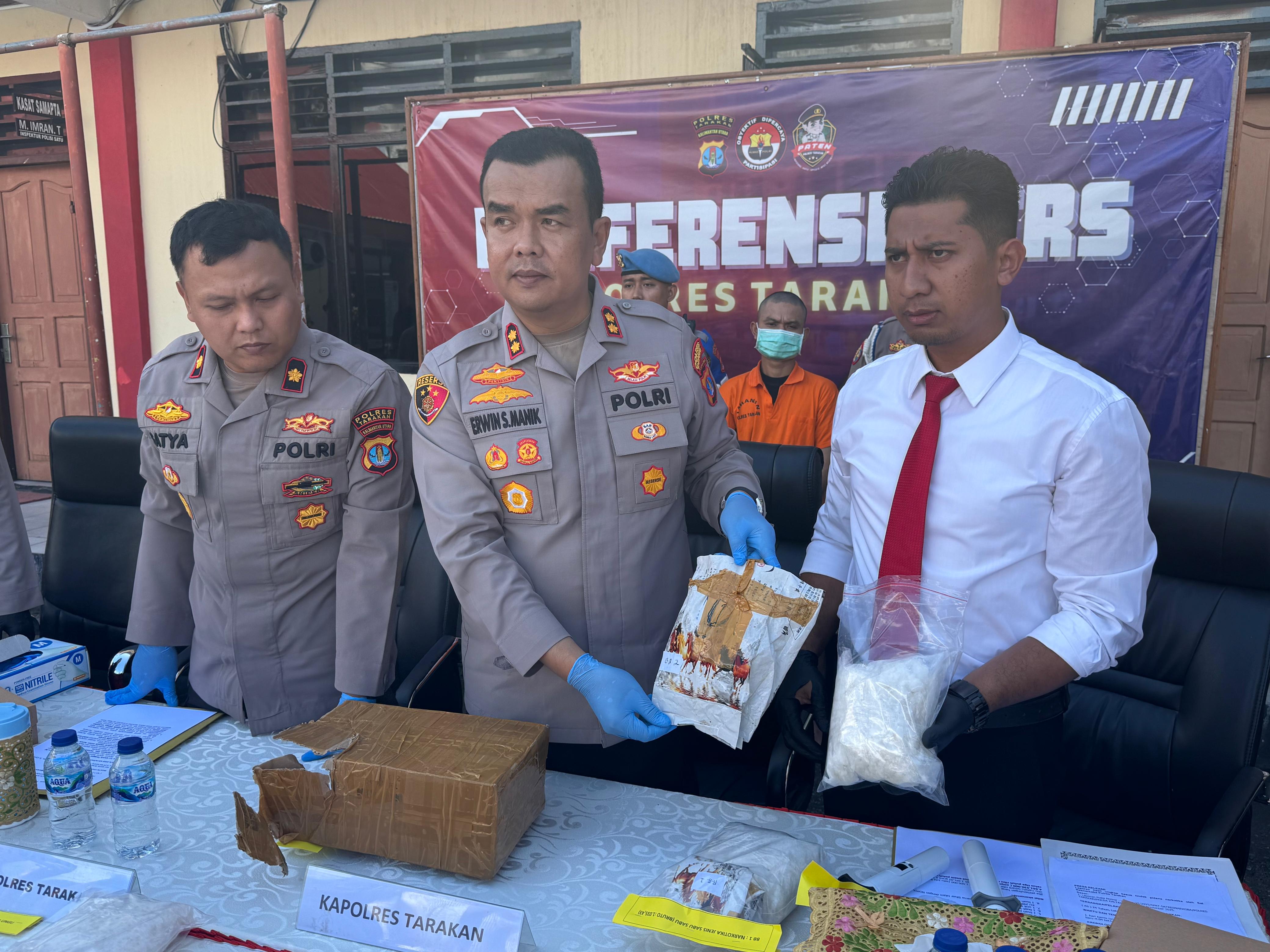 UNGKAP KASUS: Polres Tarakan ungkap kasus narkotika seberat 3kg pada Desember 2025 lalu. (HRK)