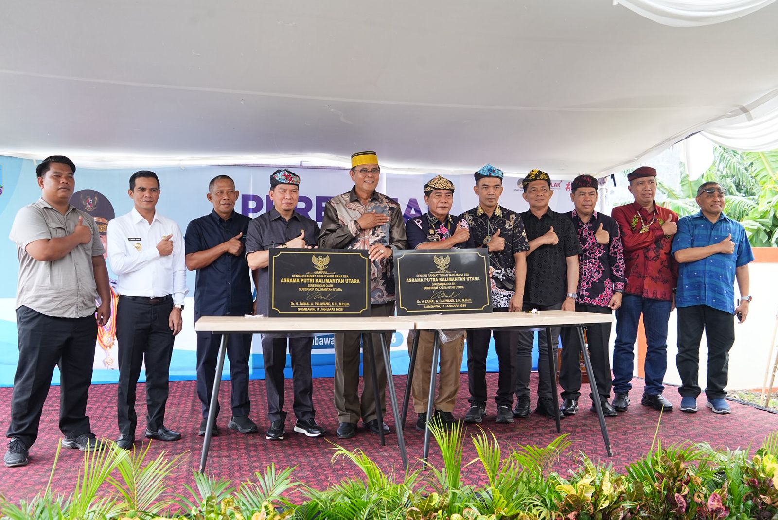 ASRAMA: Gedung Asrama Putra dan Putri Kaltara di Desa Nijang, Kabupaten Sumbawa, Nusa Tenggara Barat, telah diresmikan Gubernur Kaltara Zainal A. Paliwang. (DKISP KALTARA)