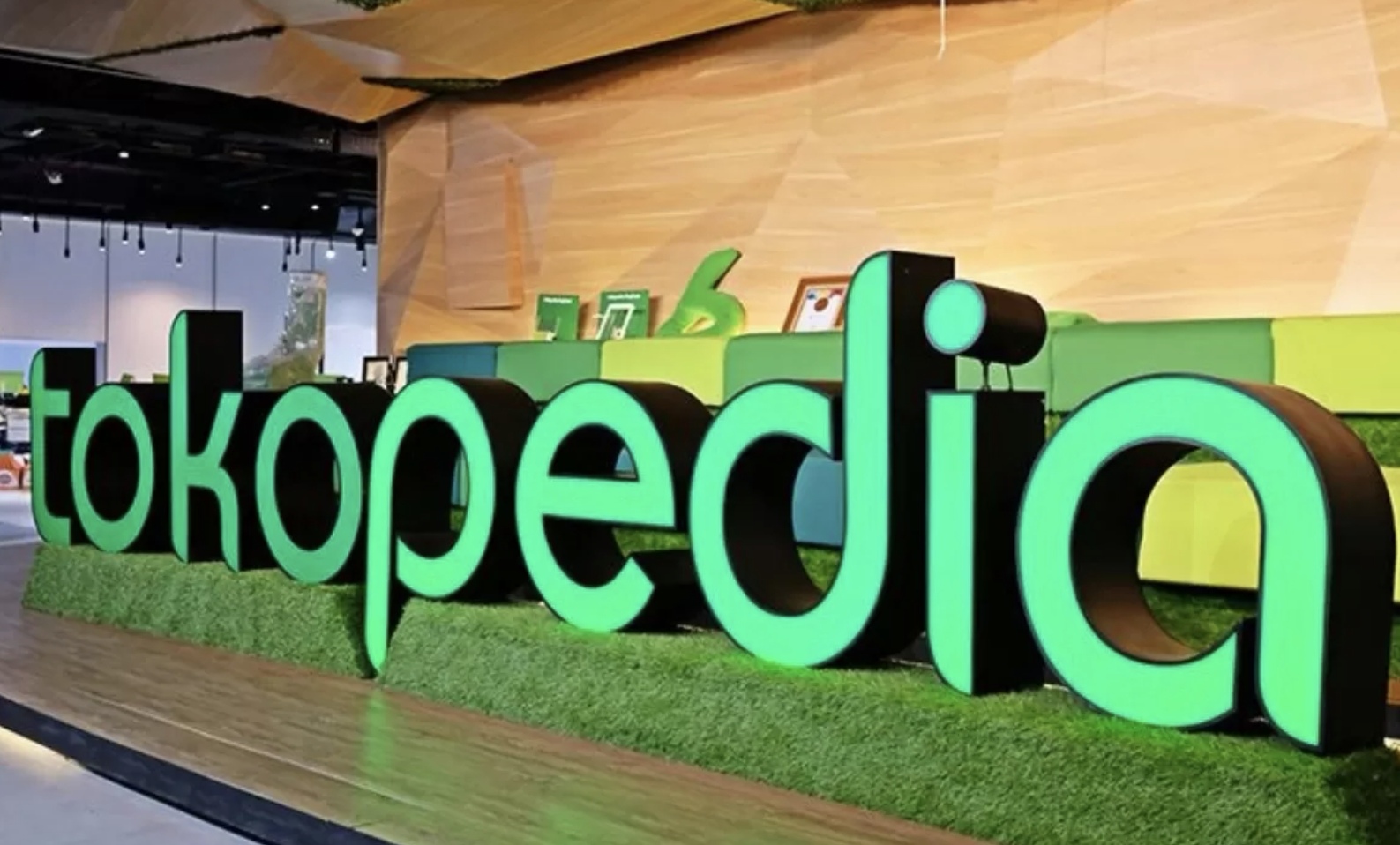 Ilustrasi display logo Tokopedia. (Antara/Tokopedia)