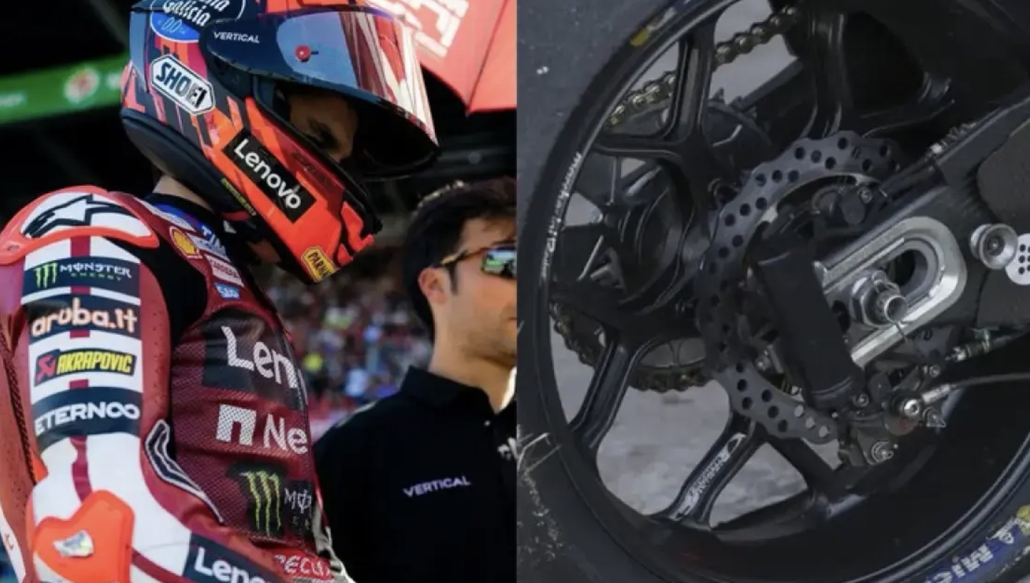 Marc Marquez dan Kerusakan ban motor (Instagram @marcmarquez93 dan Crash)