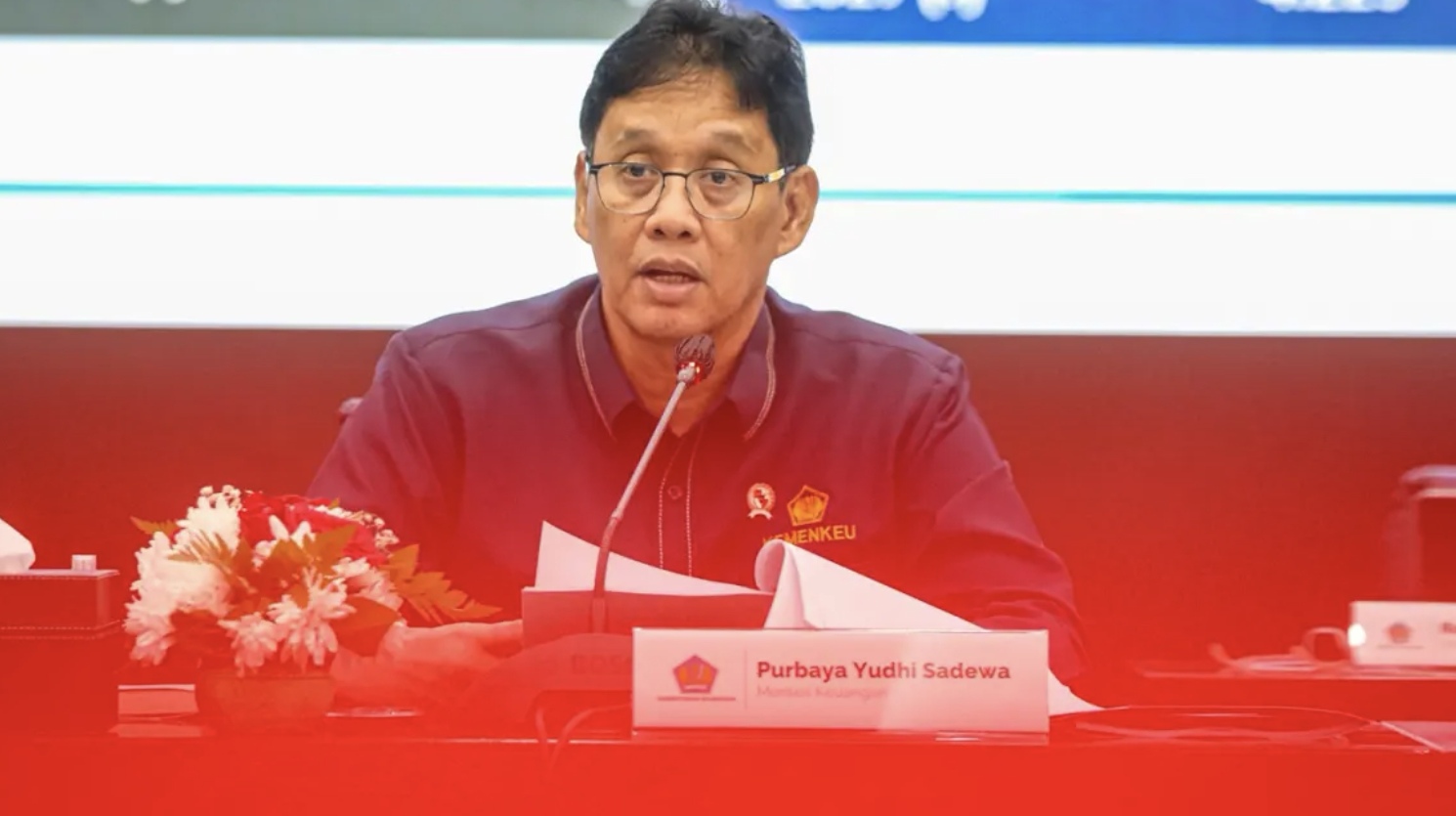 Menteri Keuangan Purbaya Yudhi Sadewa memberikan paparan pada konferensi pers APBN KiTa di Jakarta, Rabu (11/3/2026). (Salman Toyibi/Jawa Pos)