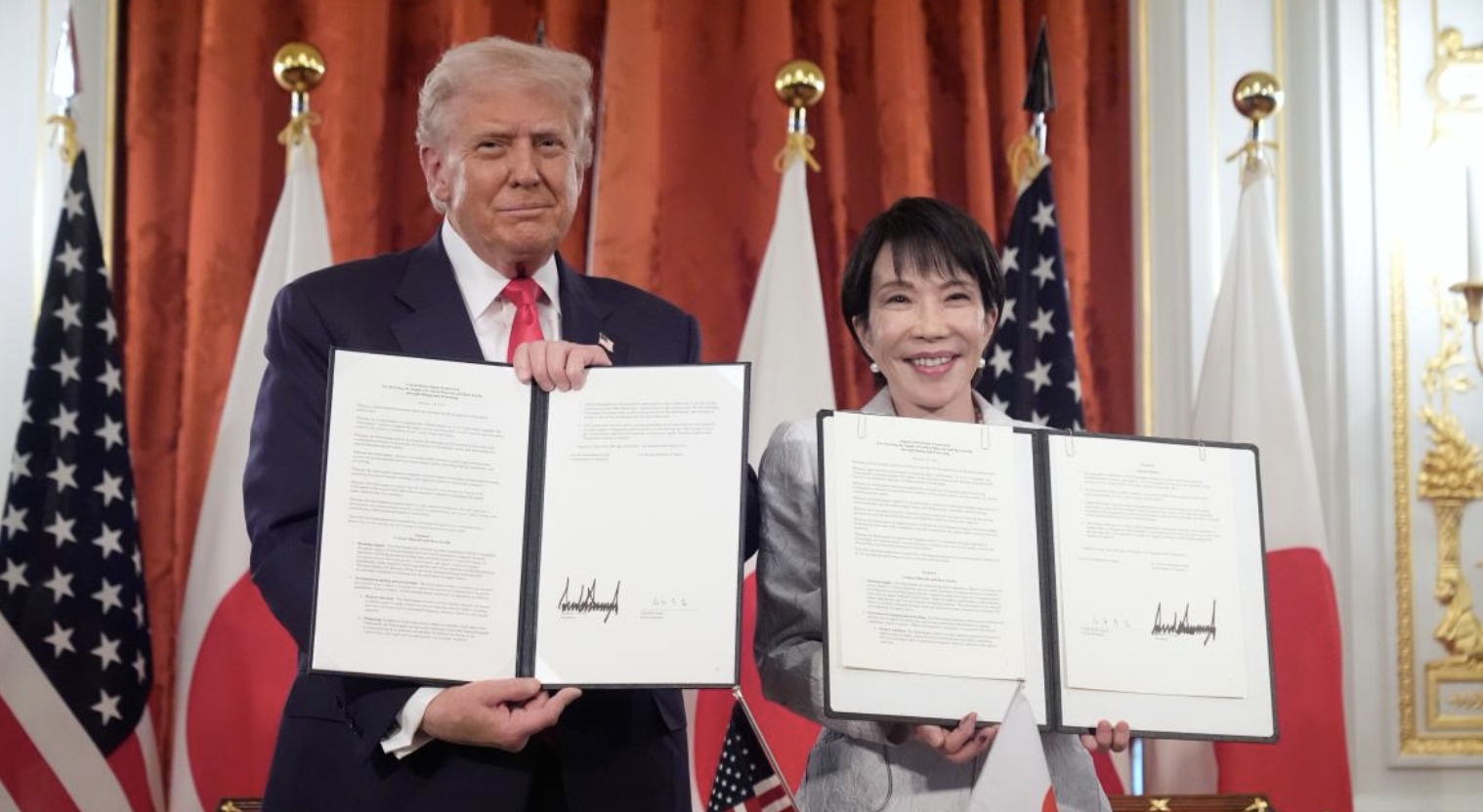 Perdana Menteri Jepang Sanae Takaichi mengatakan pada hari Selasa bahwa dia menominasikan Presiden Trump untuk Hadiah Nobel Perdamaian. (AP).