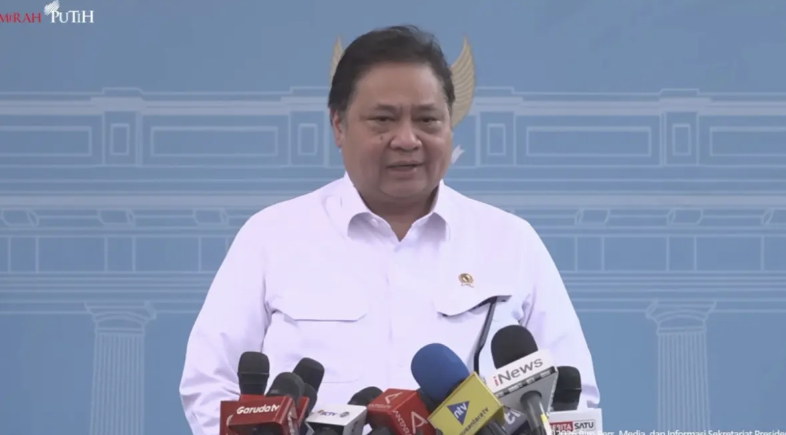 Menteri Koordinator bidang Perekonomian, Airlangga Hartarto. (YT Setpres).