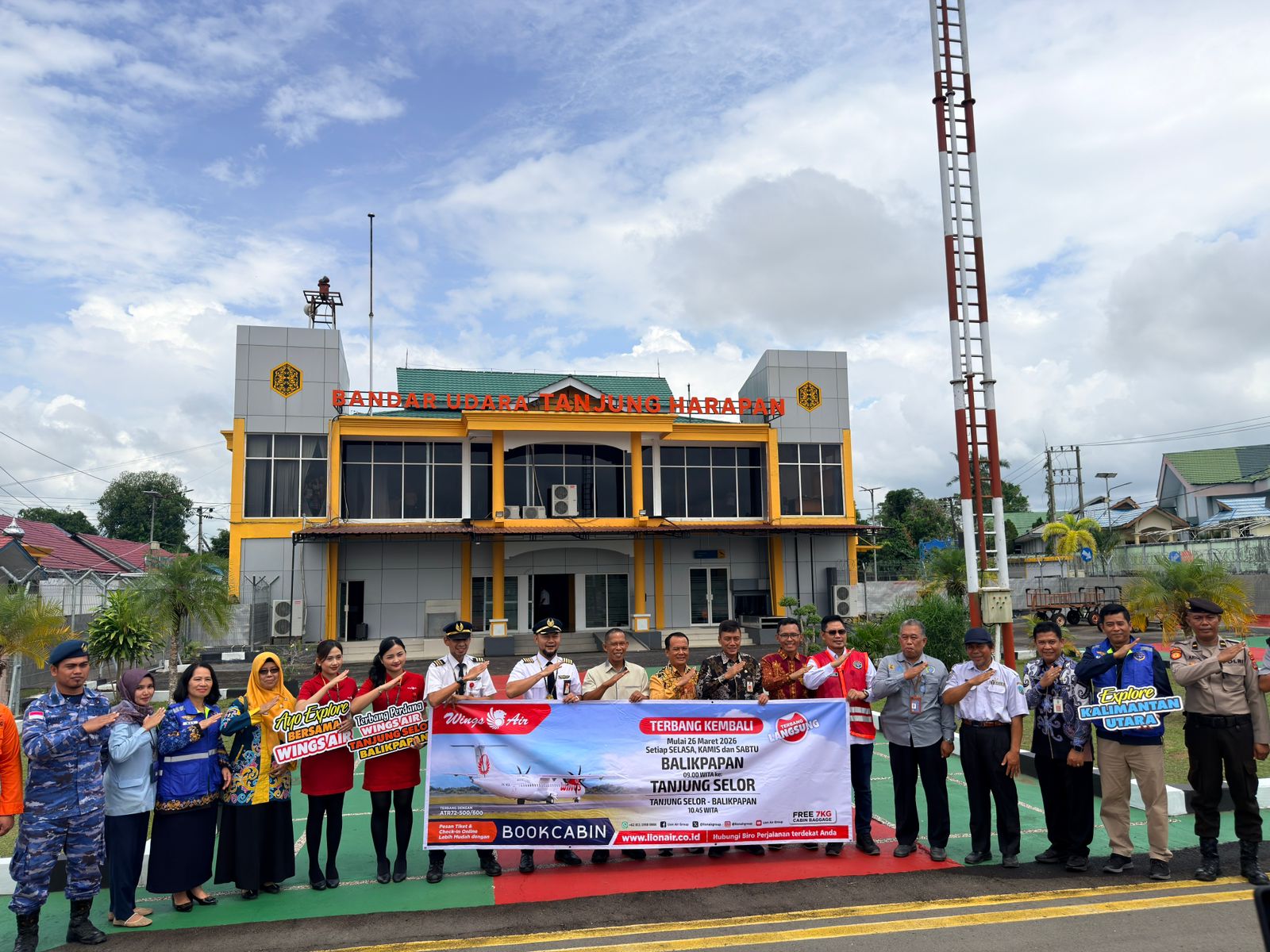 LAYANAN PENERBANGAN: Maskapai Wings Air resmi kembali mengoperasikan penerbangan rute Tanjung Selor&mdash;Balikpapan mulai Kamis (26/3). (DKISP KALTARA)