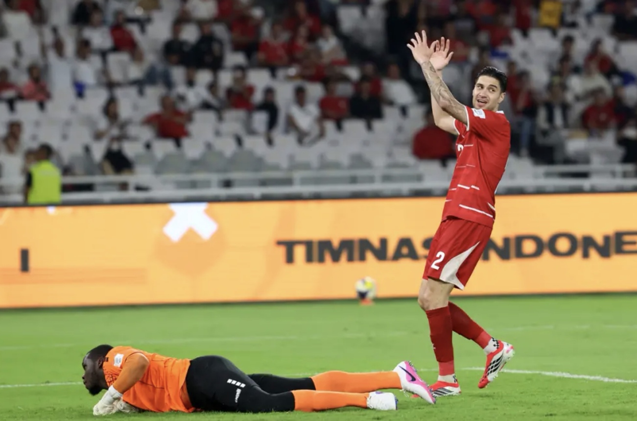 Bek Timnas Indonesia Kevin Diks pada pertandingan melawan Saint Kitts and Nevis di Stadion Utama Gelora Bung Karno, Jumat (27/3/2026). (Dery Ridwansah/JawaPos.com)  
