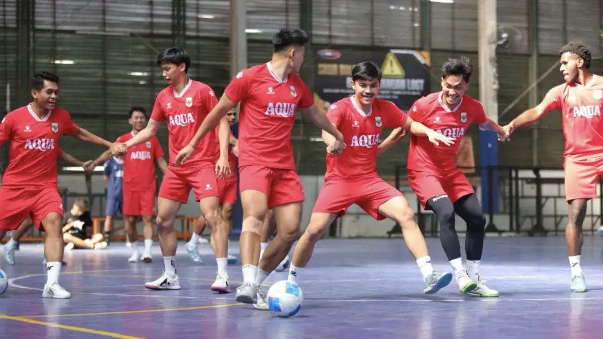 Skuad Timnas Futsal Indonesia saat menggelar latihan jelang keberangkatan ke ASEAN Futsal Championship 2026 di Thailand. (FFI)