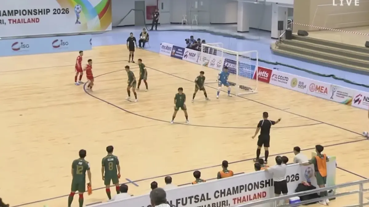 Timnas Futsal Indonesia saat melawan Brunei Darussalam pada ajang Asean Futsal Championship 2026. (Youtube: Federasi Futsal Indonesia)