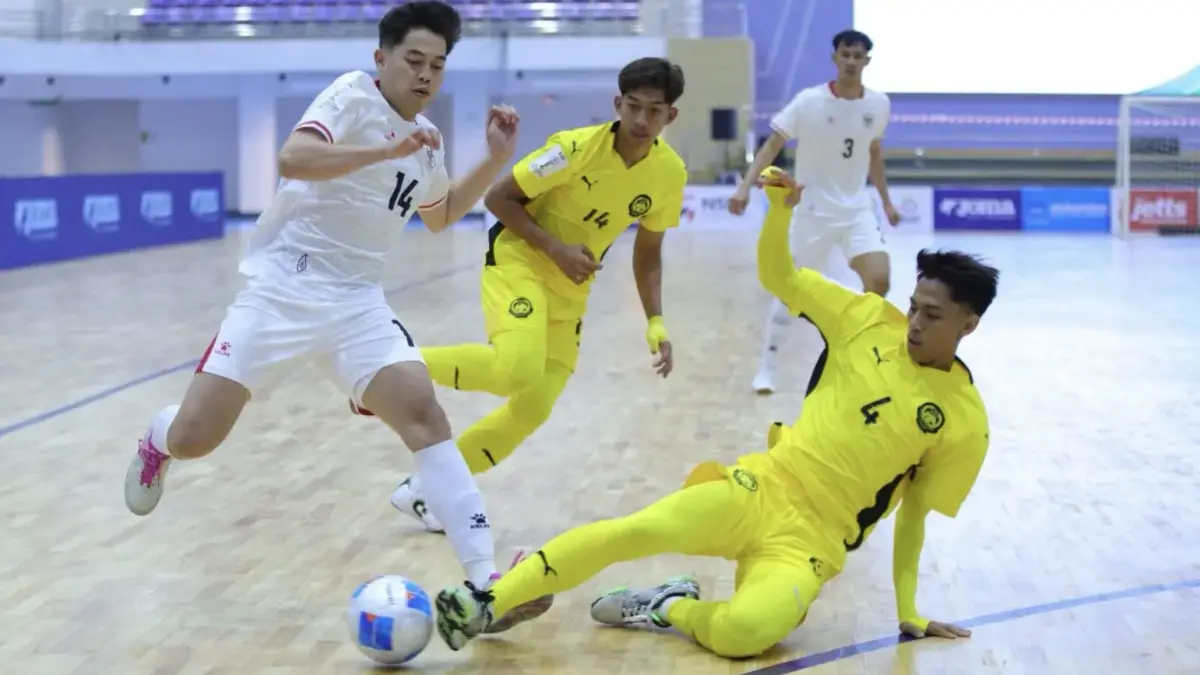 Timnas Futsal Indonesia saat berhadapan dengan Malaysia pada ajang ASEAN Futsal Championship 2026. (Istimewa)


