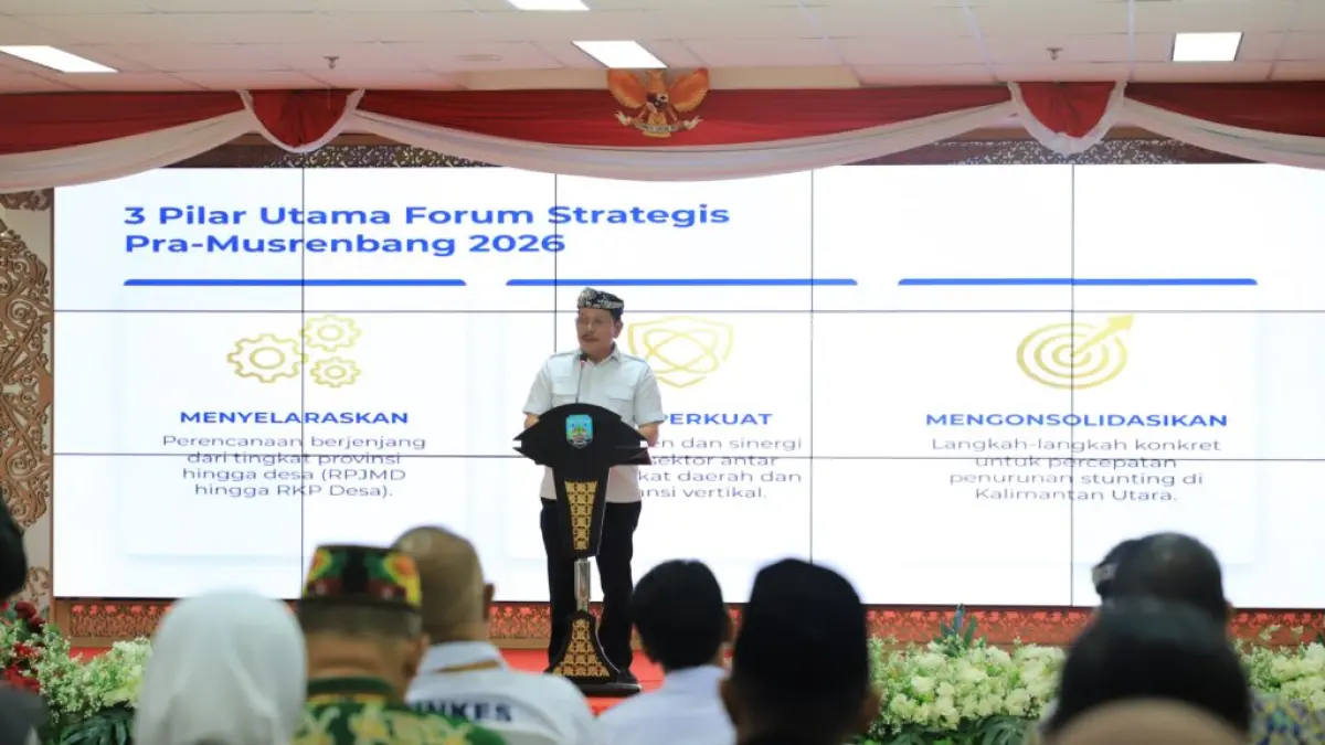 PRA MUSRENBANG: Wagub Kaltara Ingkong Ala tekankan pentingnya perencanaan terintegrasi dan berbasis data dalam setiap program penanganan stunting. (DKISP KALTARA)