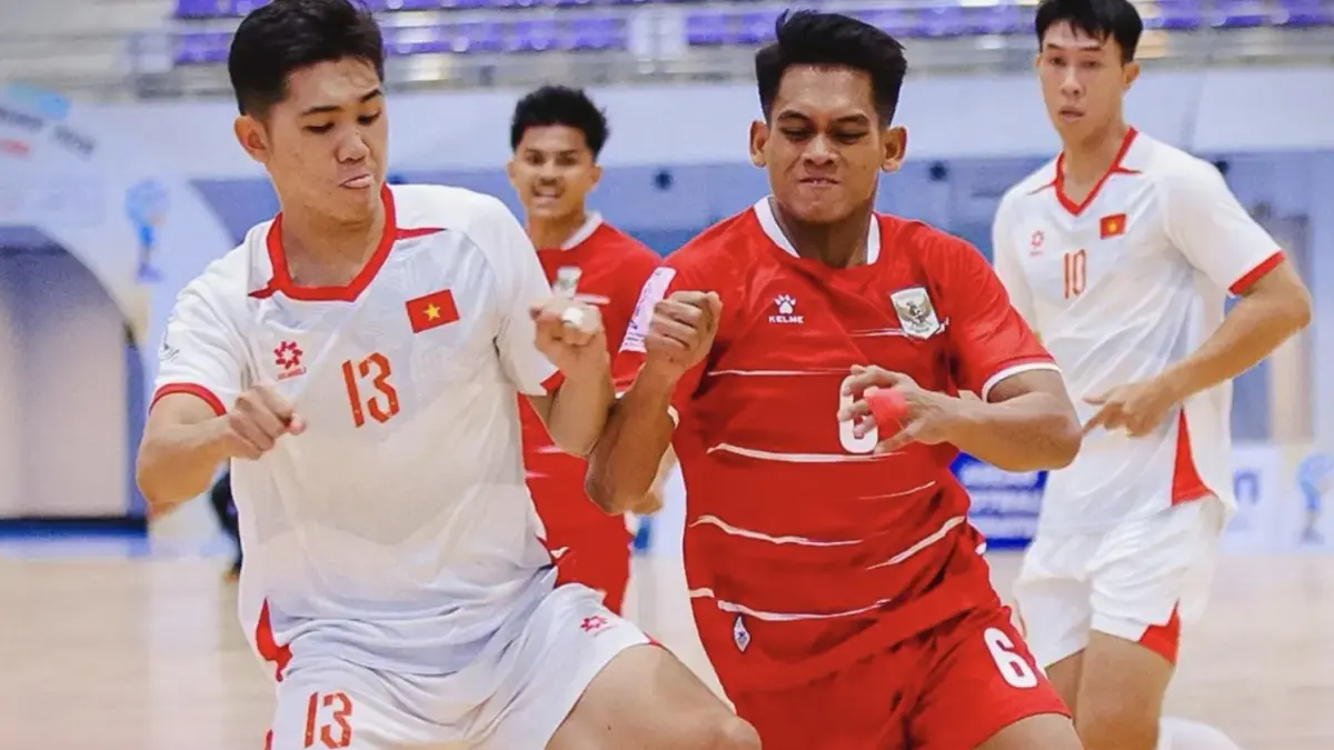 Perjuangan pemain Timnas Futsal Indonesia mengalahkan Vietnam 3-2 dan memastikan tiket final ASEAN 2026. (Dok. Timnas Futsal)

