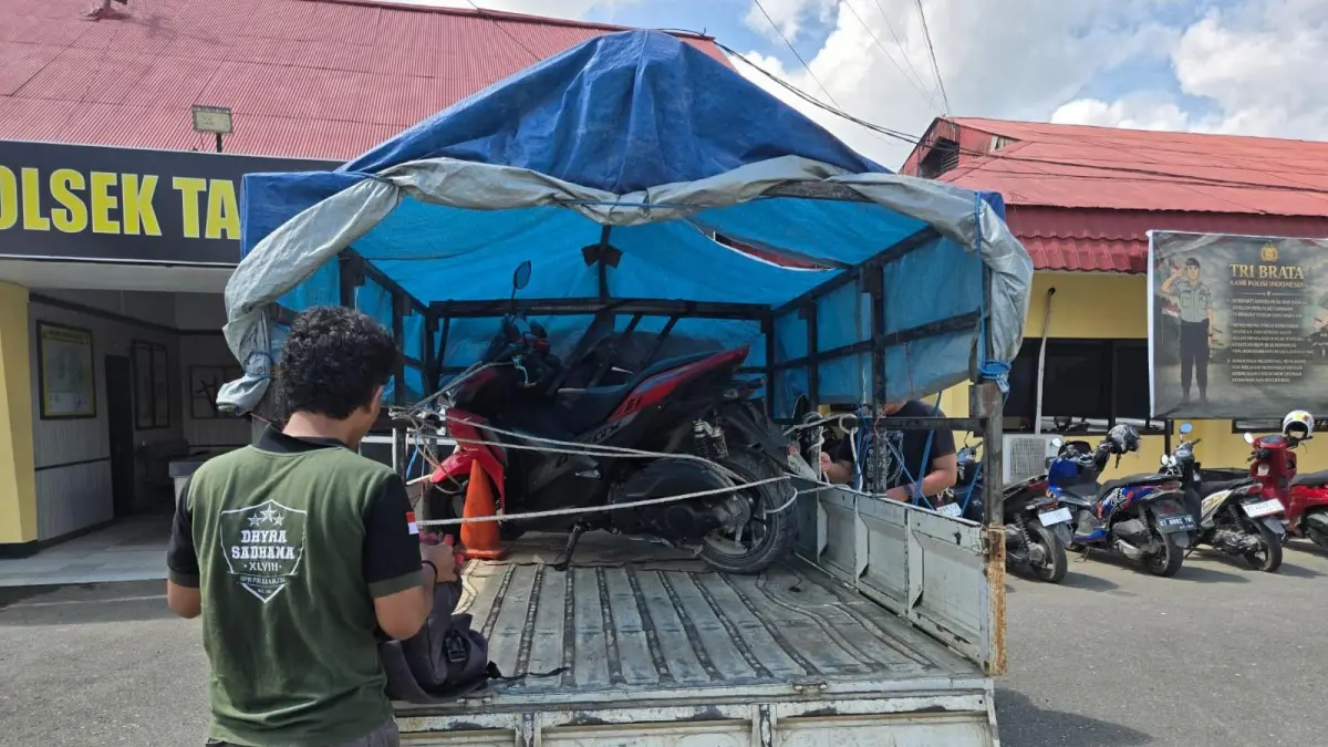BARANG BUKTI: Satu unit motor jenis Yamaha Aerox diamankan pihak Satreskrim Berau. (ARTA KUSUMA YUNANDA/BP)