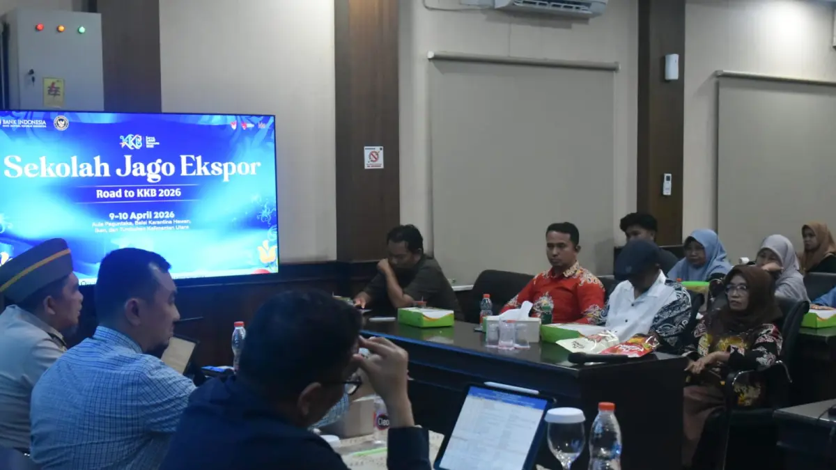 EKSPOR UMKM: Badan Karantina Kaltara dan KPwBI Kaltara berdiskusi dengan pengusaha UMKM jelang kegiatan Karya Kreatif Benuanta 2026. (BADAN KARANTINA KALTARA UNTUK HRK)
