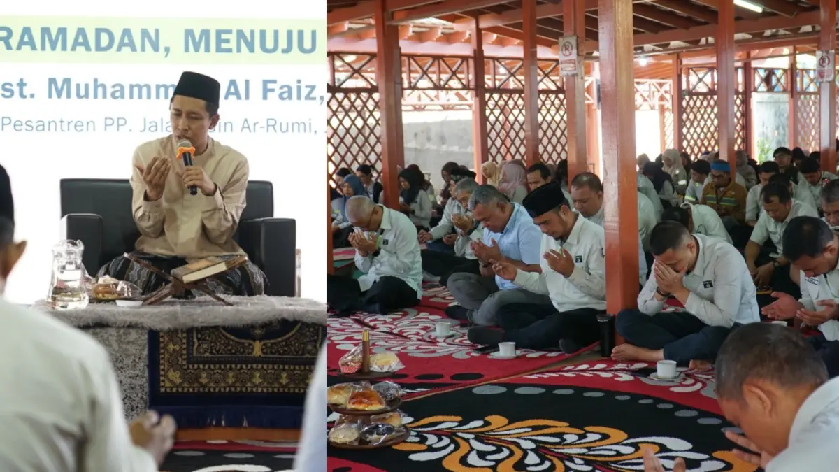 PENGUATAN SPIRITUAL: PT Berau Coal menggelar pengajian yang menghadirkan Ustaz Muhammad Al Faiz, Lc., M.Ag., Kepala Pesantren PP Jalaluddin Ar-Rumi, Jember. (PT BERAU COAL UNTUK BERAU POST)