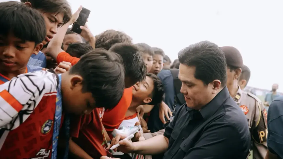 Menpora Erick Thohir menghadiri pembukaan Youth Football Tournament Bali 7s 2026 di Bali United Training Center, Gianyar, Jumat (3/4). (Istimewa)