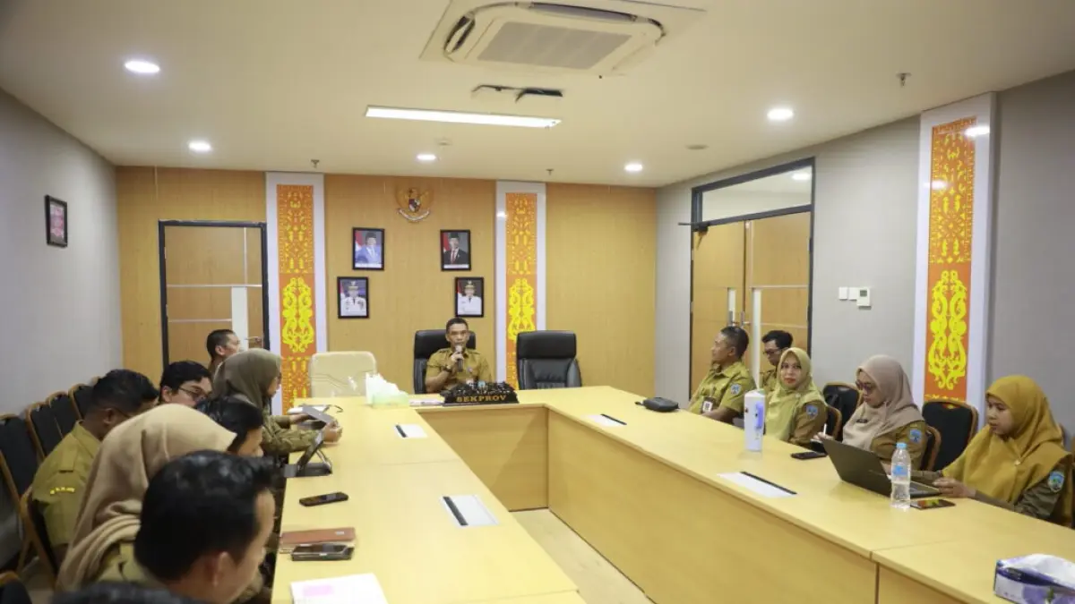 VIRTUAL: Sekprov Kaltara H. Denny Harianto mengikuti Pelatihan Kepemimpinan Nasional Tingkat I Angkatan LXVI. (DKISP KALTARA )