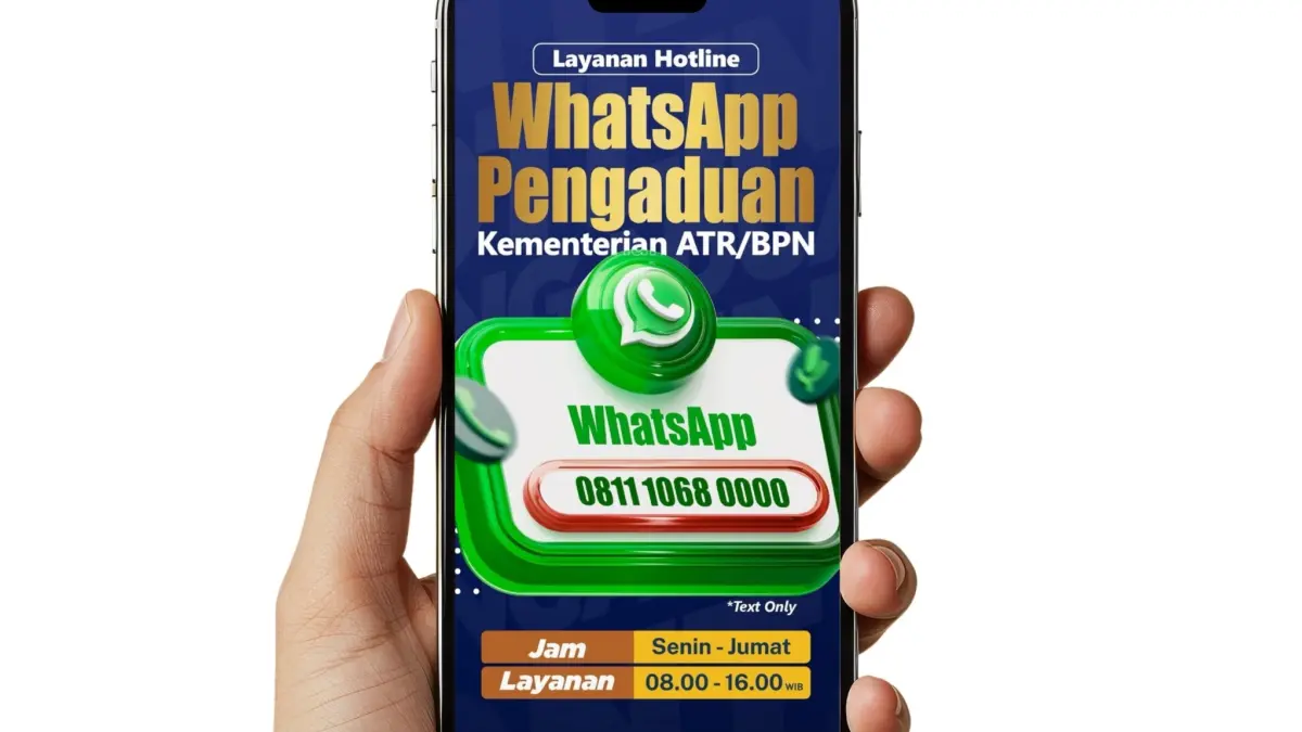 Kementerian ATR/BPN mempermudah masyarakat dalam menyampaikan aspirasi maupun keluhan melalui berbagai kanal resmi. Mulai dari Hotline WhatsApp, email, hingga platform nasional SP4N-LAPOR!.
