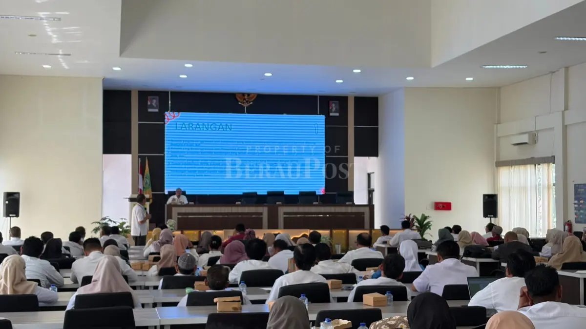 SOSIALISASI: Seminar pendidikan yang dilaksanakan Disdik Berau kepada satuan pendidikan terkait persiapan SPMB tahun ajaran 2026/2027. (IZZA/BP)