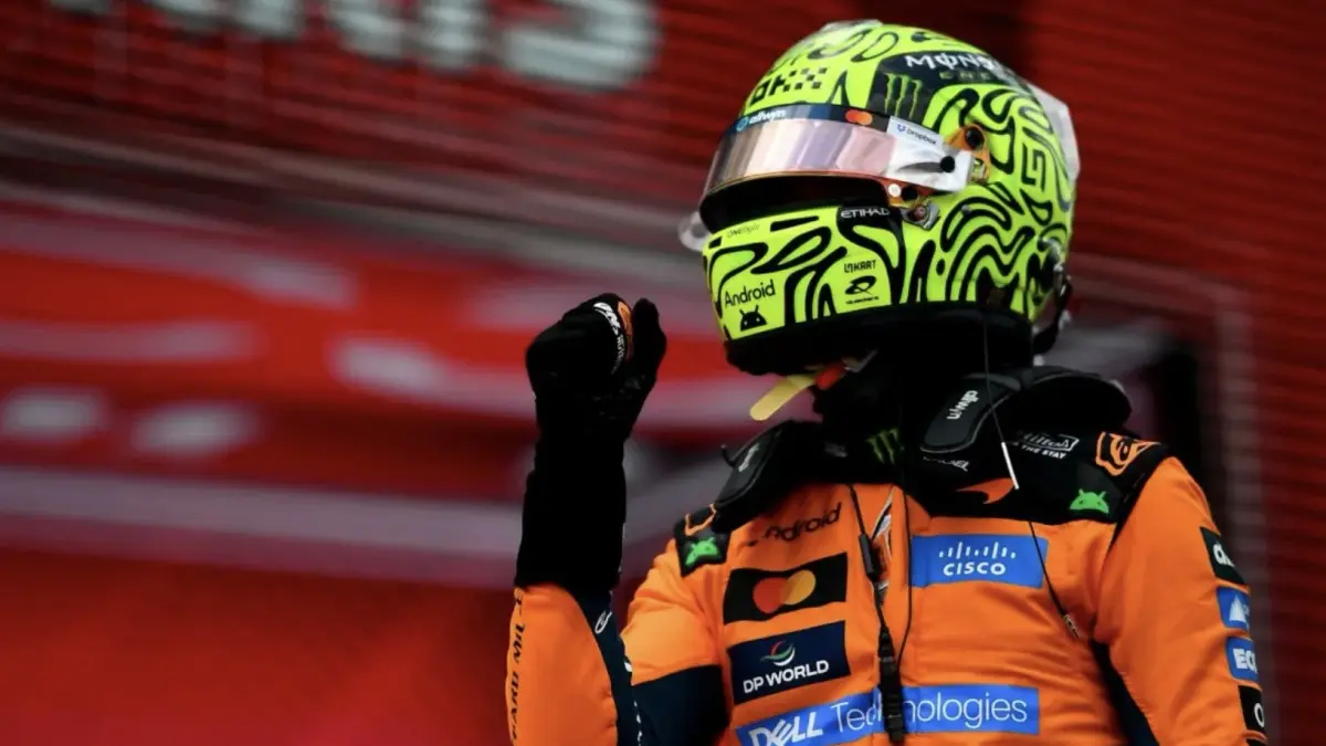 Pembalap McLaren Lando Norris memenangi sprint race Formula 1 GP Miami 2026 di di Sirkuit Miami International Autodrome, Miami, Amerika Serikat (AS), Sabtu (2/5/2026). (Formula 1)