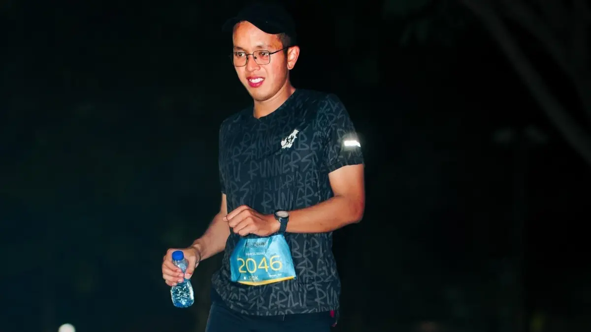SUKSES CAPAI AKHIR: Marcel, seorang PNS di lingkungan Pemkab Berau membawa pelajaran penting dari sebuah lari Binloop 120K, dengan ketekunan dan semangat tinggi. (DOKUMENTASI PRIBADI MARCEL)