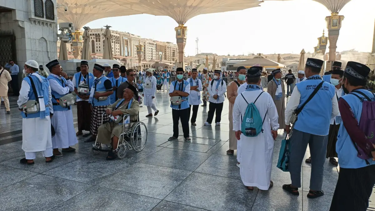 IBADAH HAJI: Jemaah asal Kaltara jalani rangkaian ibadah di Madinah, Arab Saudi. (KEMENHAJ DAN UMRAH KALTARA UNTUK HRK)