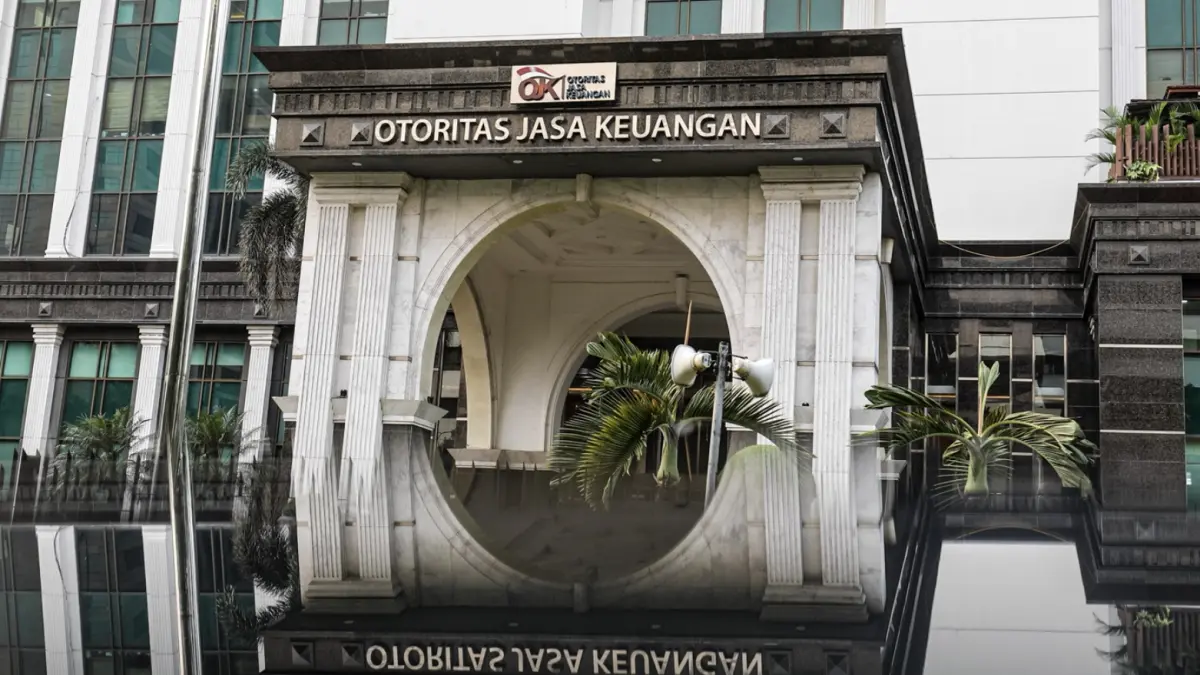 Ilustrasi gedung Otoritas Jasa Keuangan (OJK) di Jakarta, Senin (29/9/2025). (Salman Toyibi/Jawa Pos)