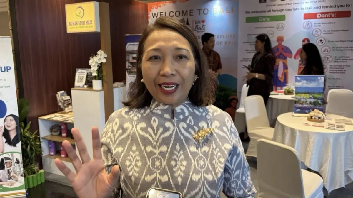 Deputi Bidang Pemasaran Kementerian Pariwisata Ni Made Ayu Marthini bahas peluang kunjungan di balik pelemahan rupiah di Badung, Bali, Jumat (29/5/2026). (ANTARA)